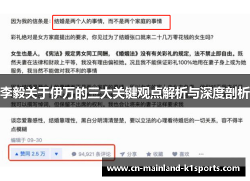 李毅关于伊万的三大关键观点解析与深度剖析