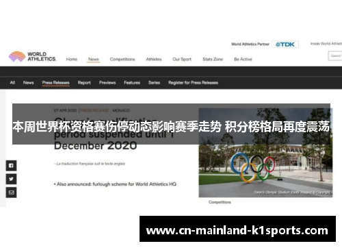 本周世界杯资格赛伤停动态影响赛季走势 积分榜格局再度震荡 本周世界杯资格赛伤停动态影响赛季走势 积分榜格局再度震荡